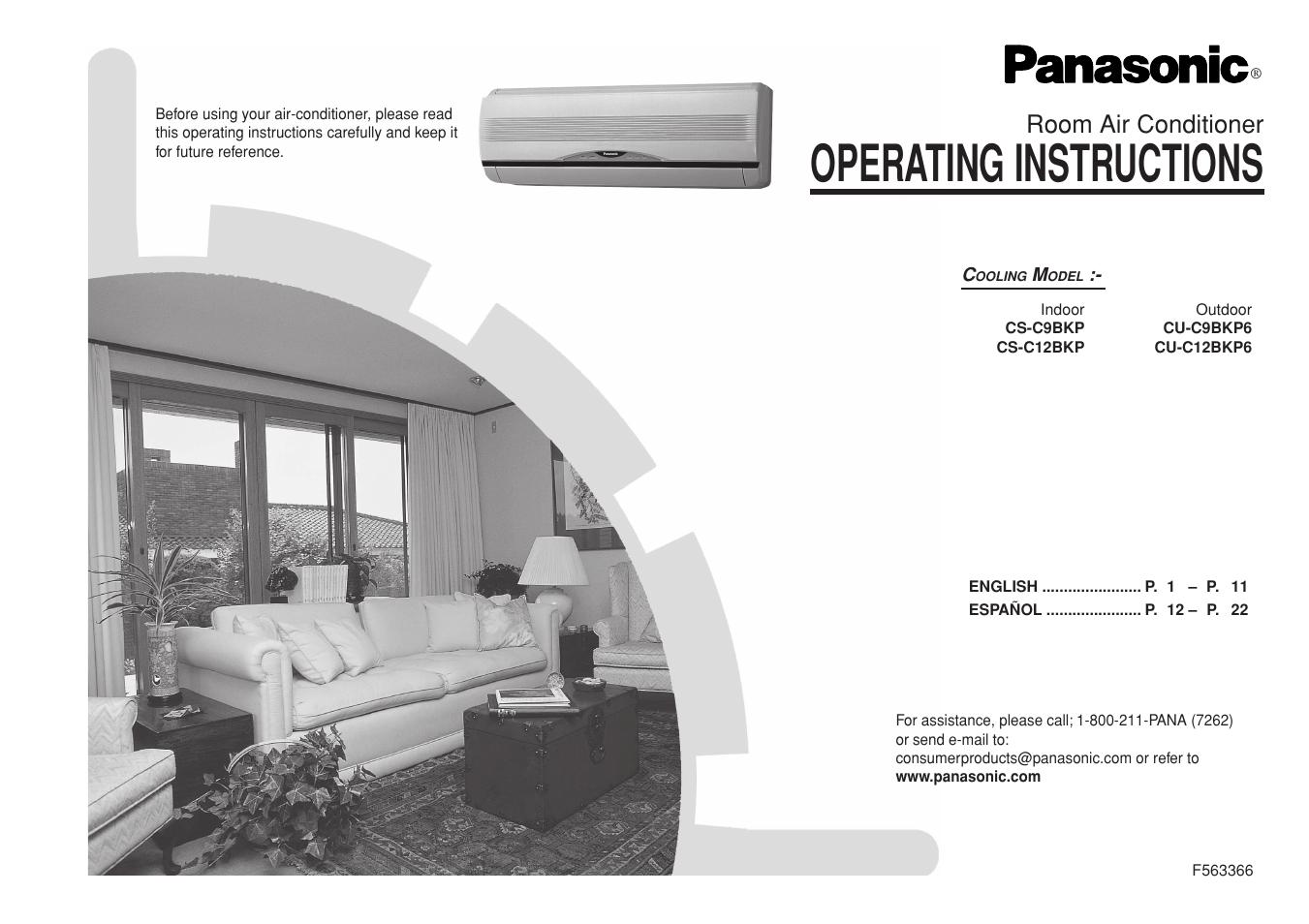 Panasonic CS-C12BKP User Manual | 24 pages