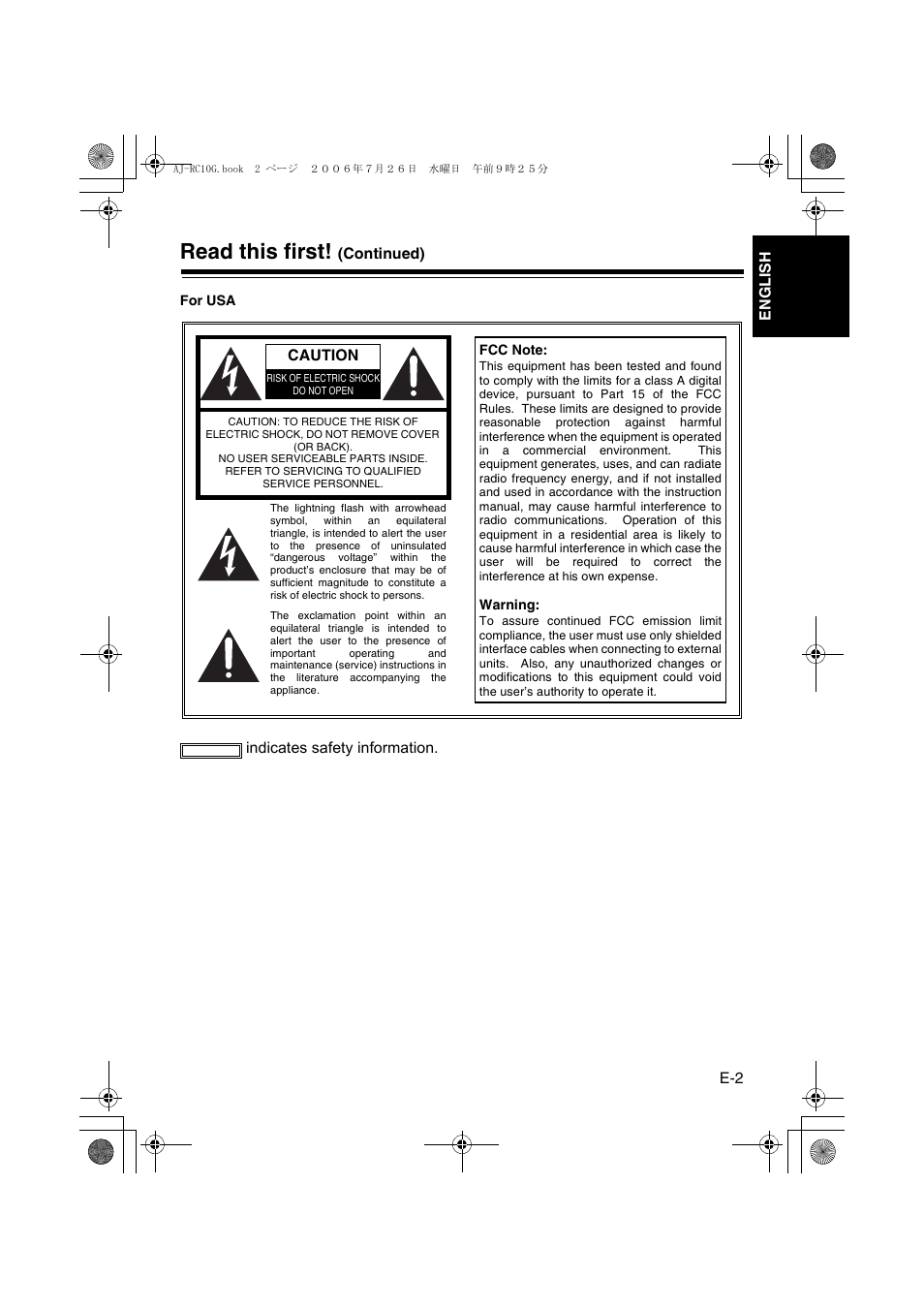 Read this first | Panasonic AJ- G User Manual | Page 3 / 36