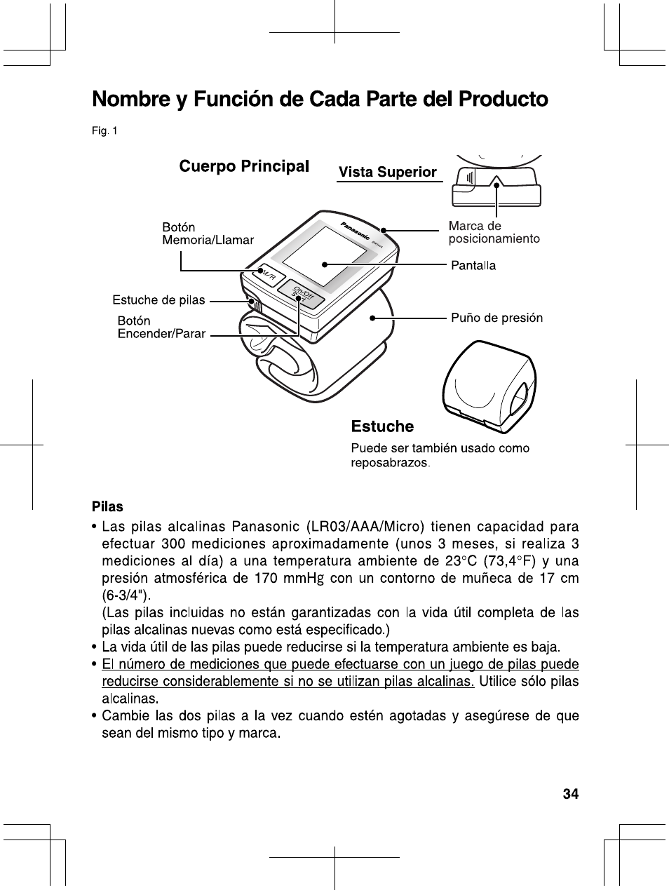 Nombre y función de cada parte del producto | Panasonic EW3006 User Manual | Page 35 / 54