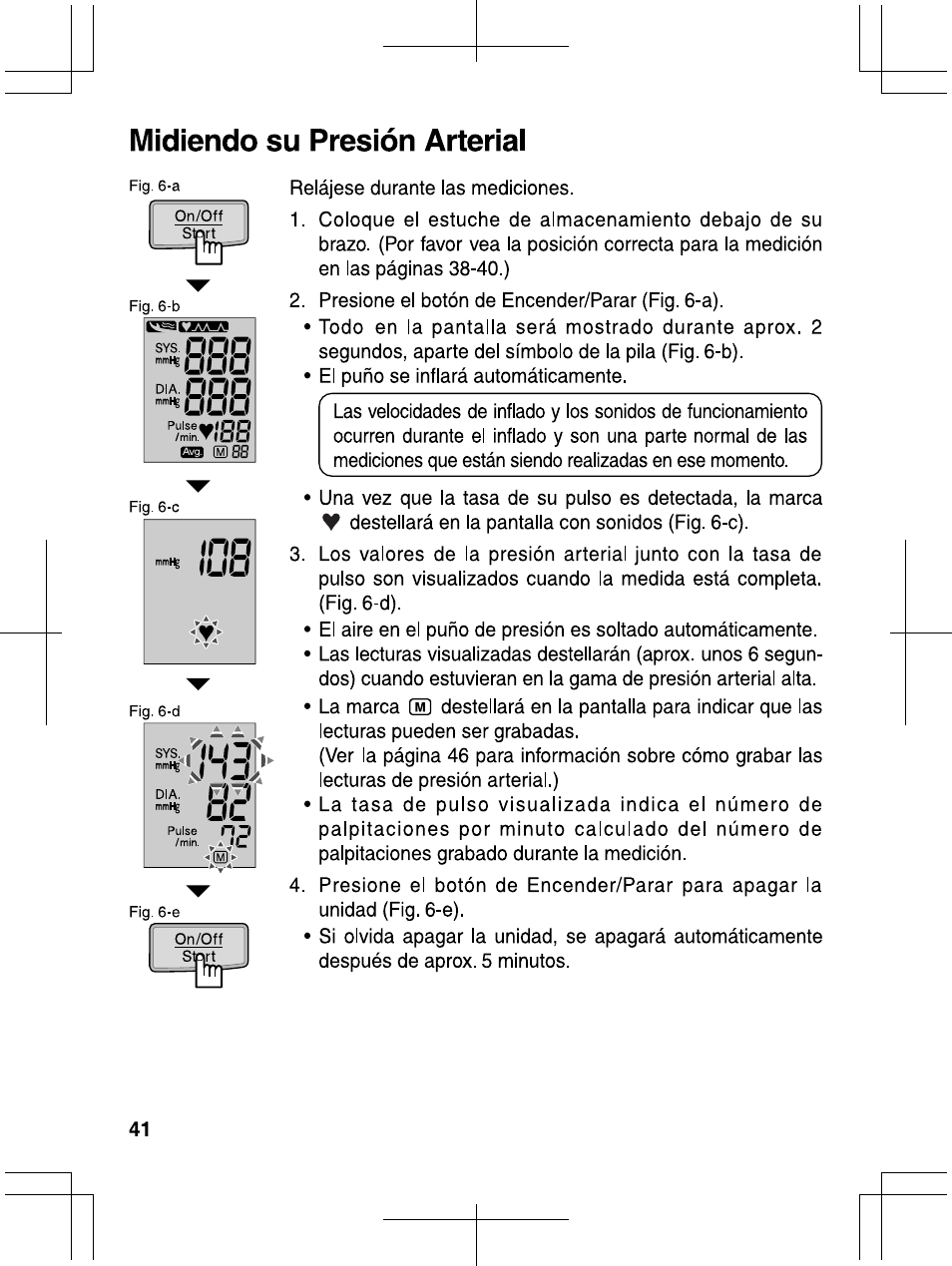 Midiendo su presión arteriai, Midiendo su presión arterial | Panasonic EW3006 User Manual | Page 42 / 54