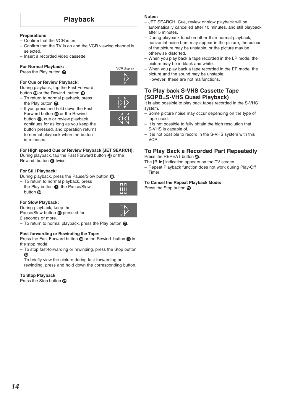 Playback, 14 playback | Panasonic NV-FJ620 User Manual | Page 14 / 28