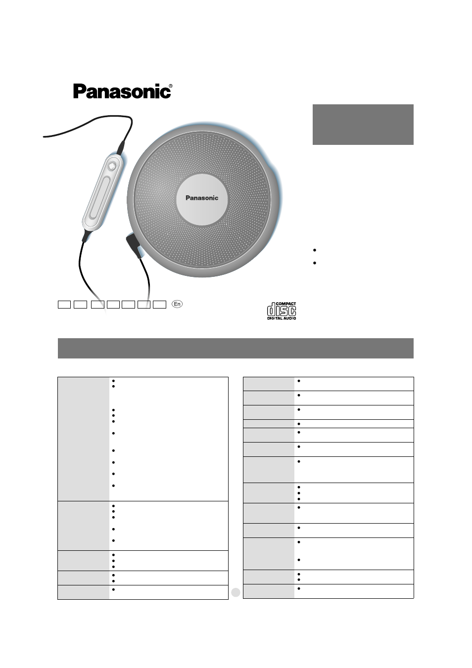 Panasonic SL-CT710 User Manual | 6 pages