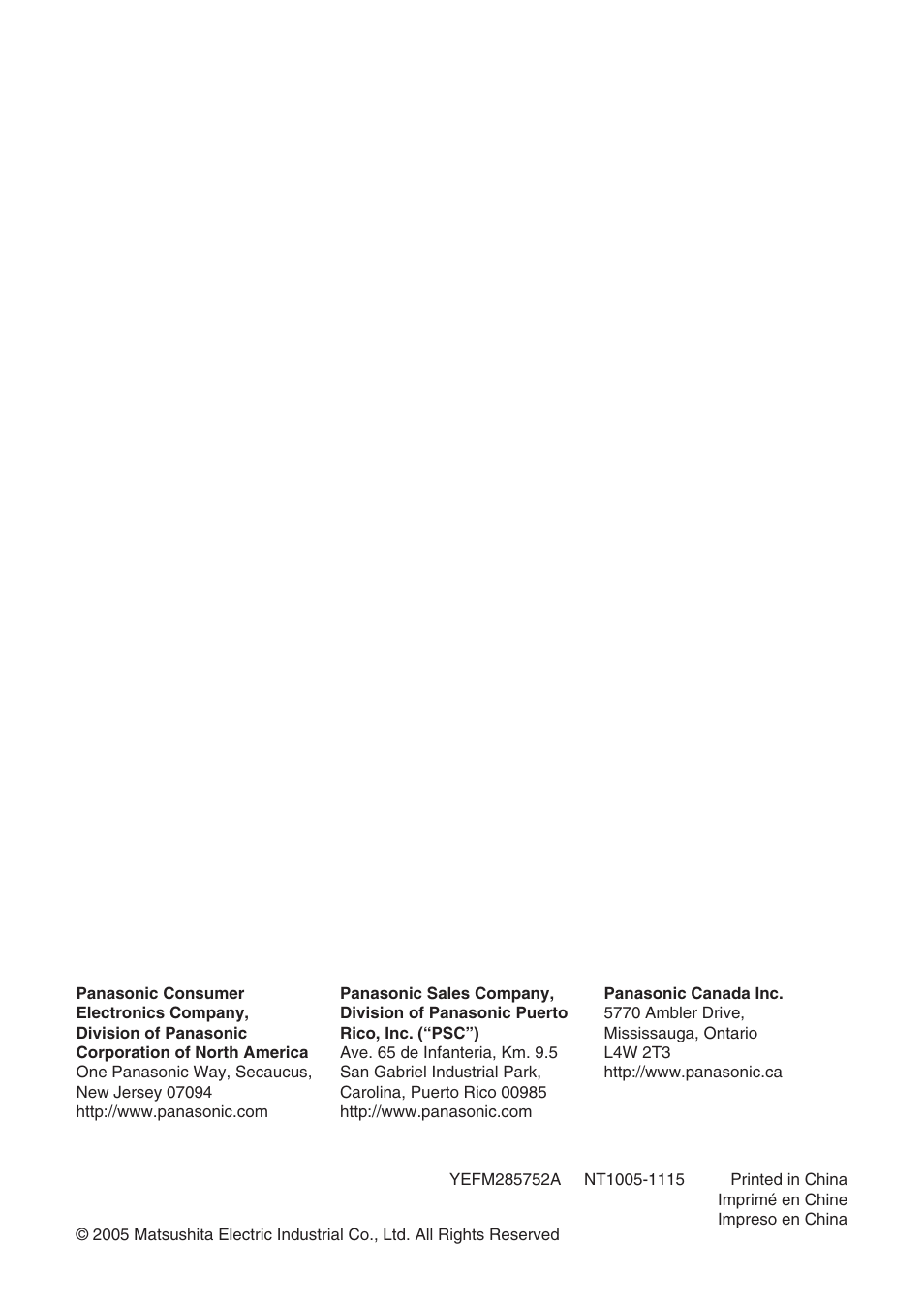 Panasonic CQ-C5403U User Manual | Page 108 / 108