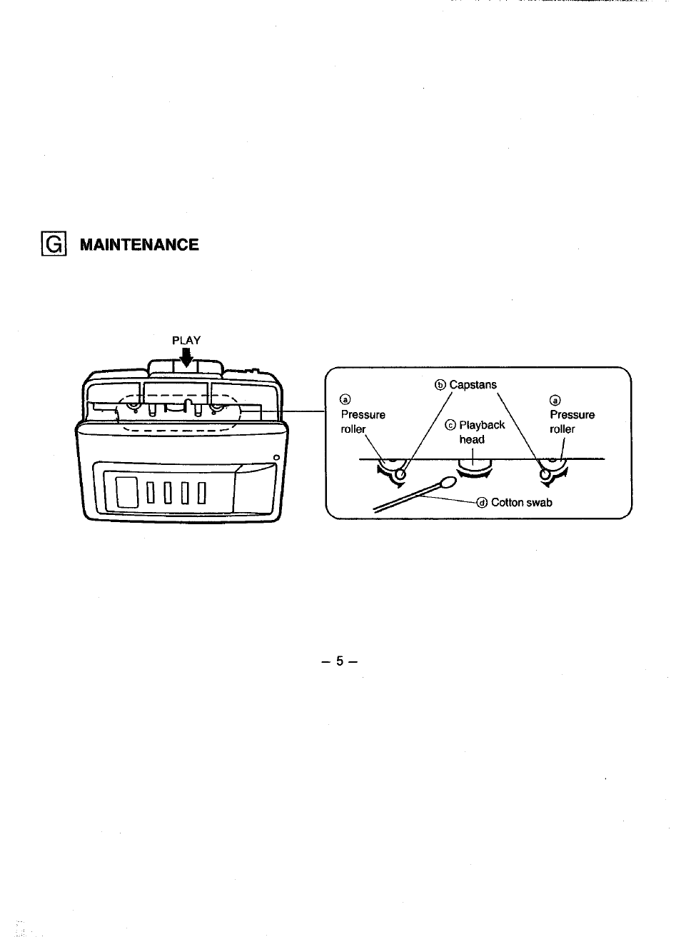 Maintenance | Panasonic RQV162 User Manual | Page 5 / 13