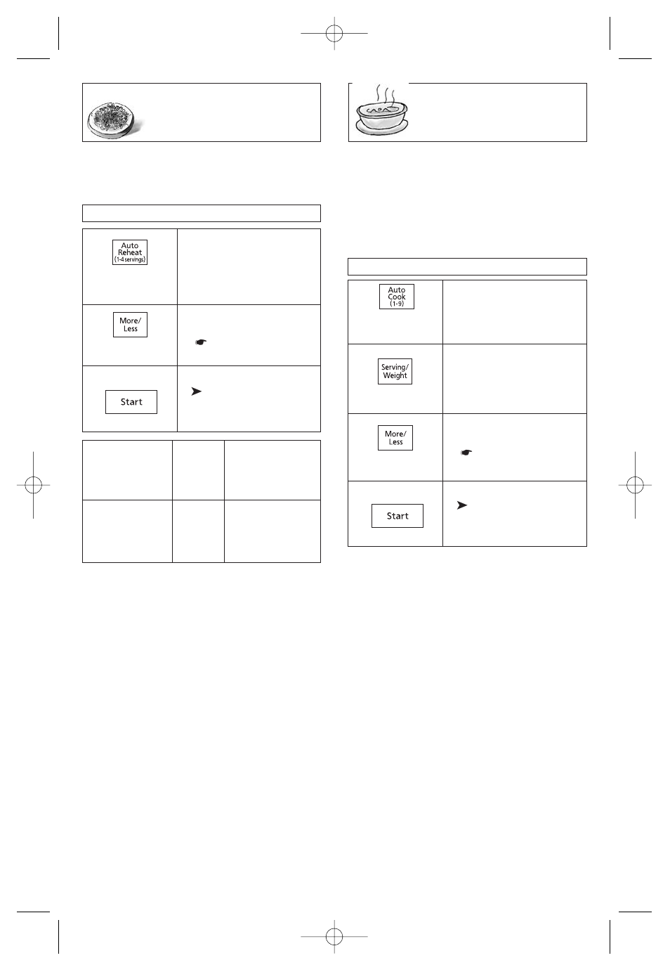 Auto reheat feature auto cook feature | Panasonic Inverter NN-SA710S User Manual | Page 18 / 32