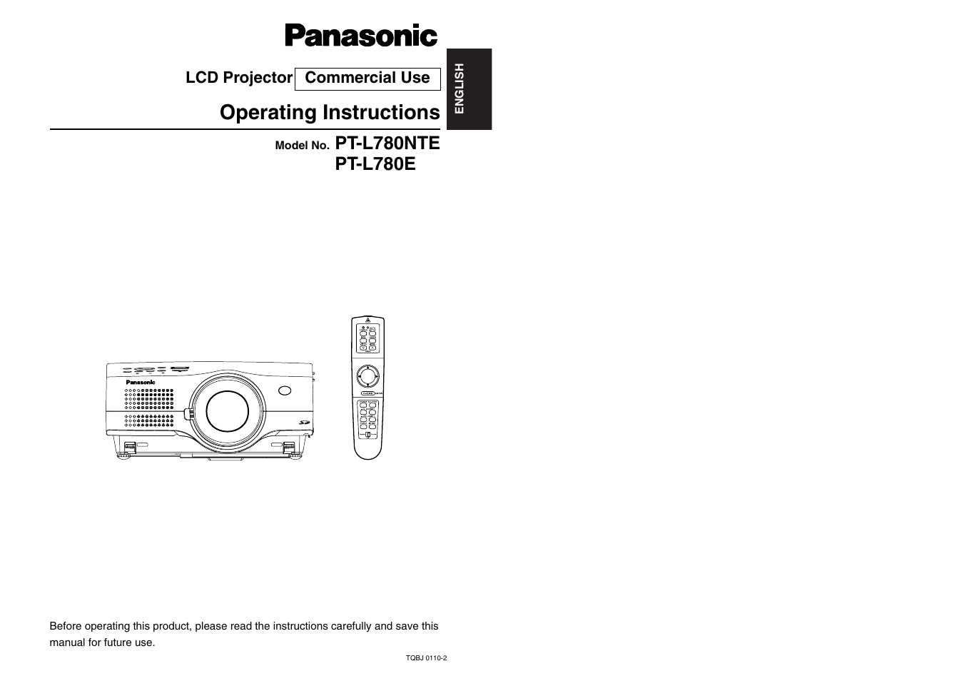 Panasonic PT-L780E User Manual | 36 pages