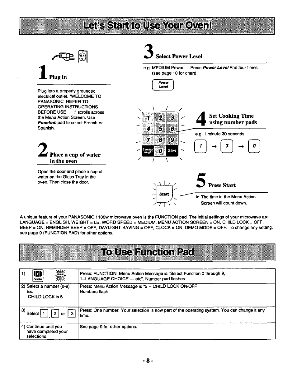 Panasonic GENIUS 1100 NN-S588 User Manual | Page 10 / 56