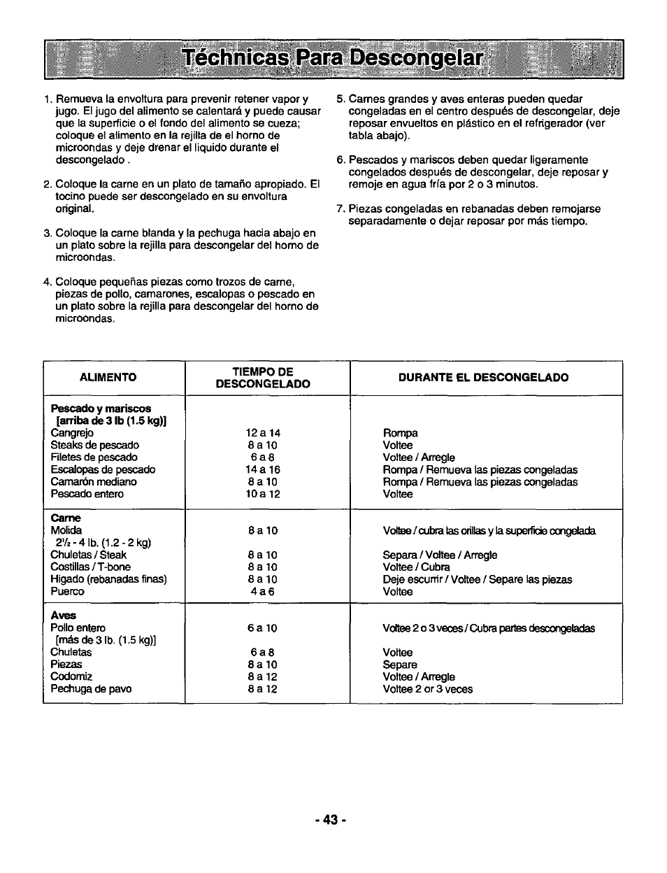 Panasonic GENIUS 1100 NN-S588 User Manual | Page 45 / 56