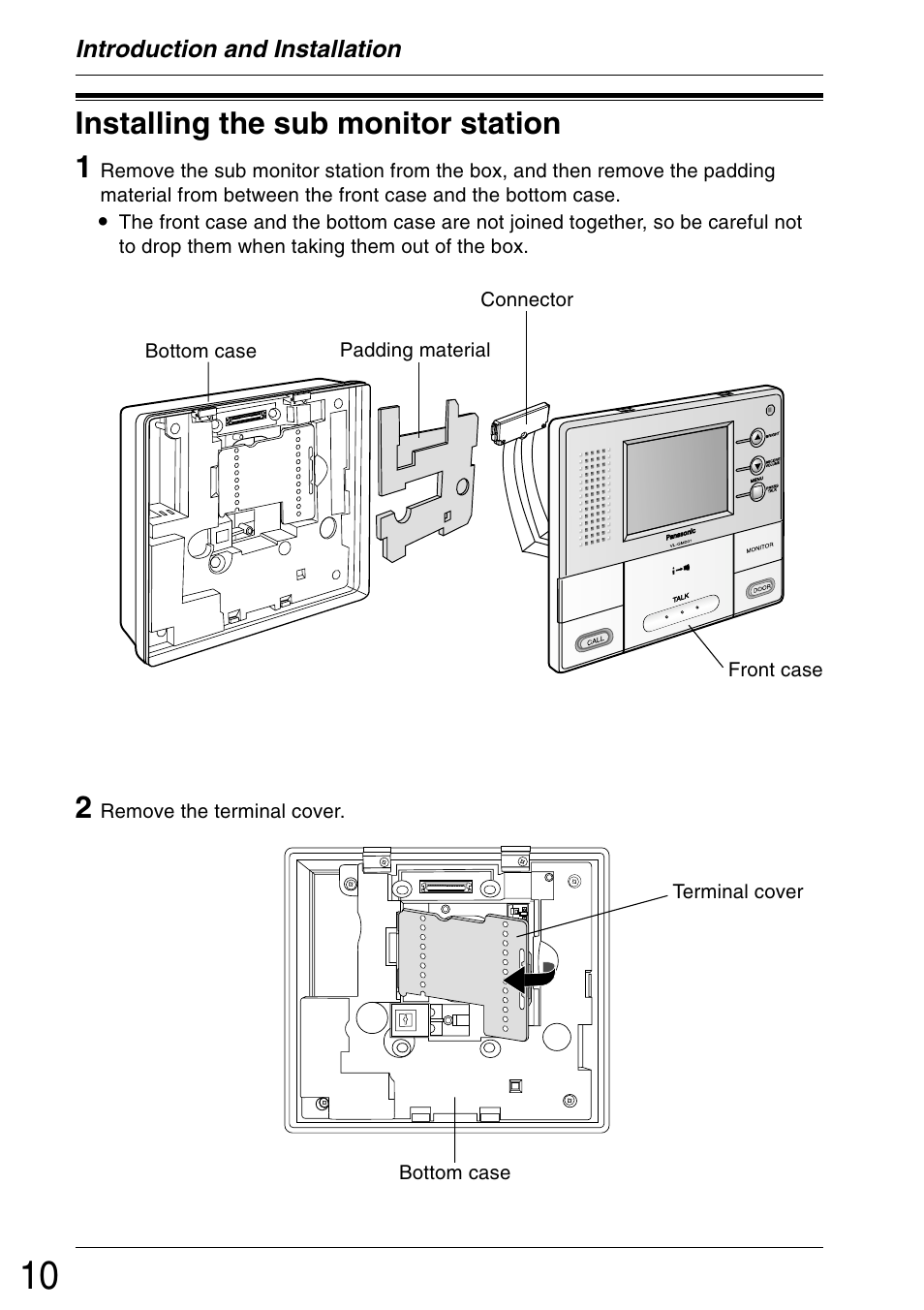Installing the sub monitor station, Installing the sub monitor station 1 | Panasonic VL-GM001 User Manual | Page 10 / 20