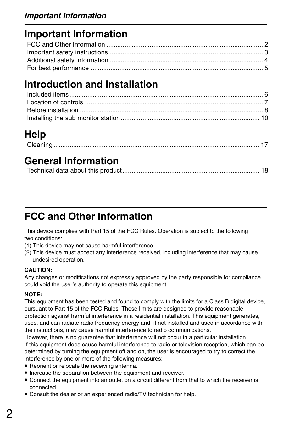 Panasonic VL-GM001 User Manual | Page 2 / 20