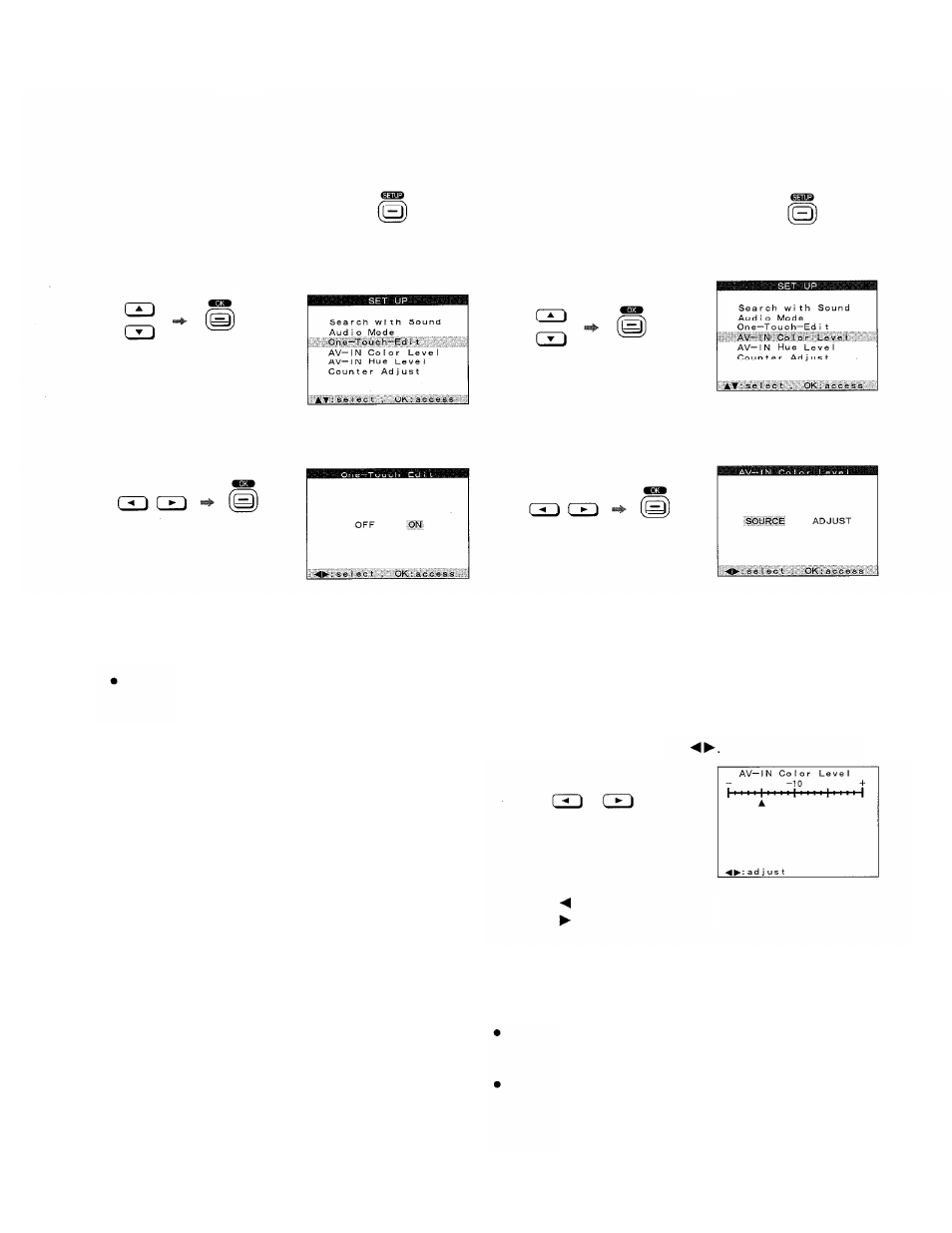 One-touch-edit av-in color level | Panasonic AG-DV2000P User Manual | Page 31 / 76