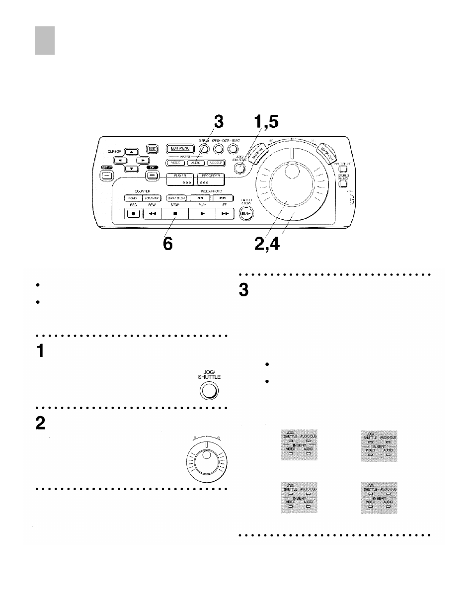 One-touch insert/audio dubbing | Panasonic AG-DV2000P User Manual | Page 38 / 76