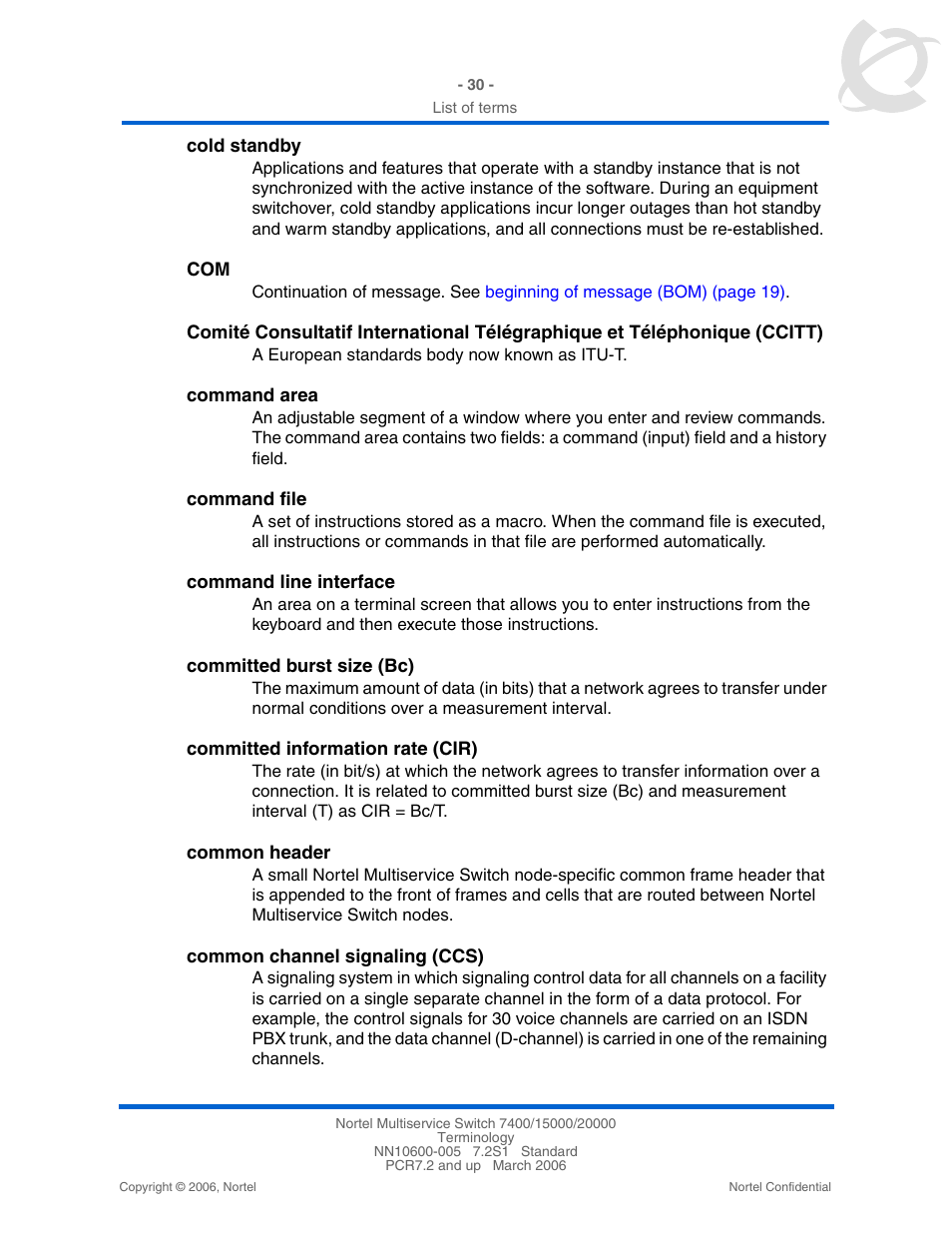 Common channel signaling (ccs) | Panasonic 15000 User Manual | Page 30 / 152