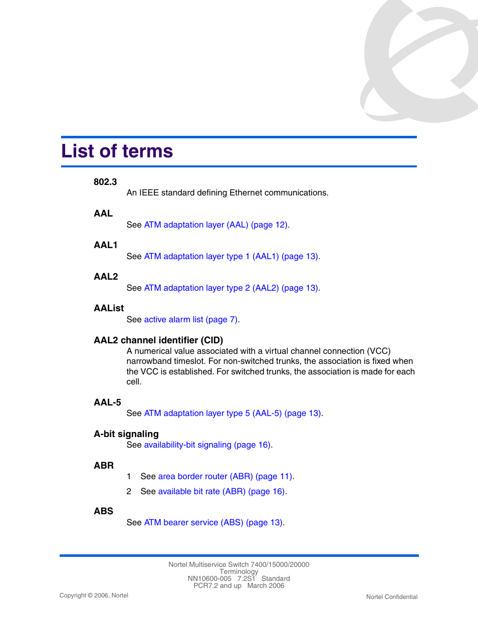 List of terms | Panasonic 15000 User Manual | Page 5 / 152