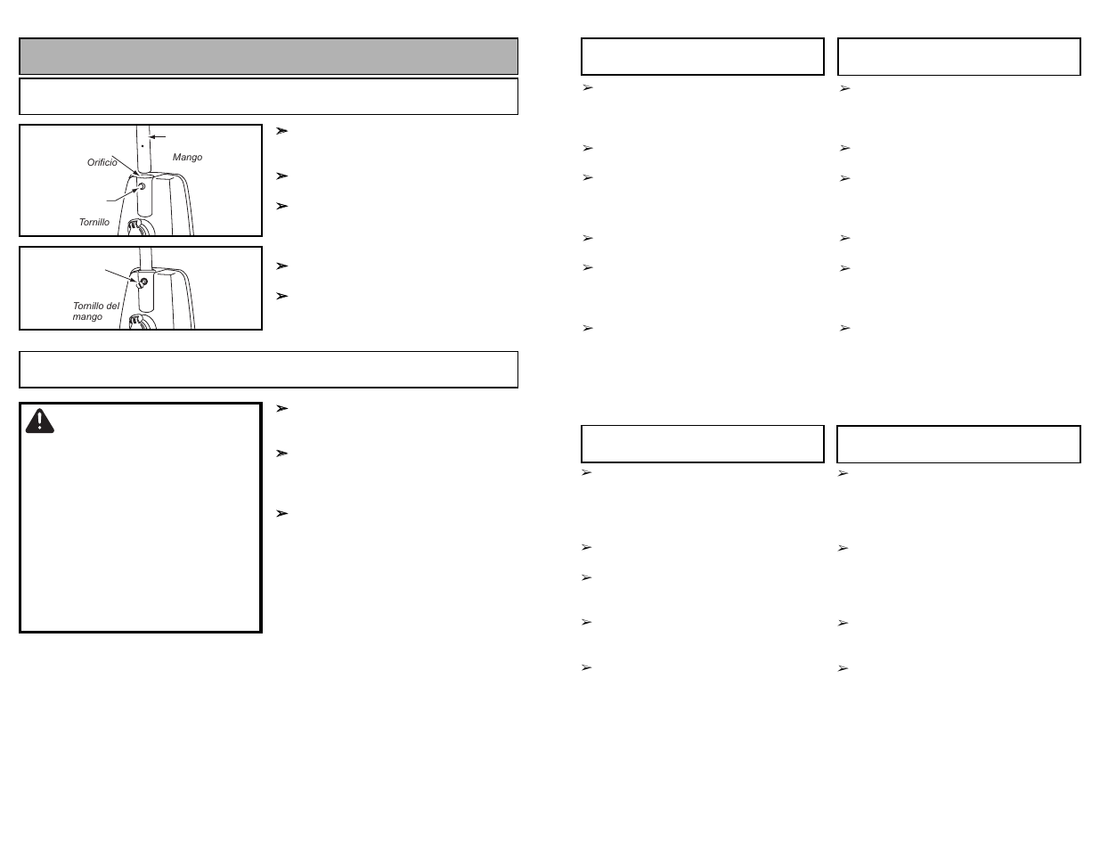Assembly, Warning, Attaching handle power cord | Panasonic MC-GG213 User Manual | Page 14 / 44