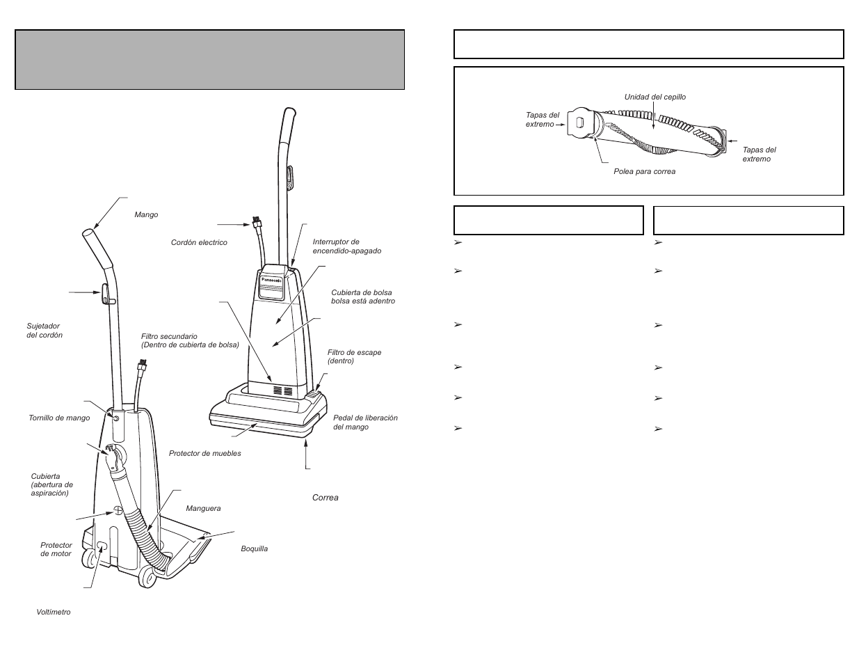 Parts identification, Nomenclature identificación de piezas | Panasonic MC-GG213 User Manual | Page 33 / 44