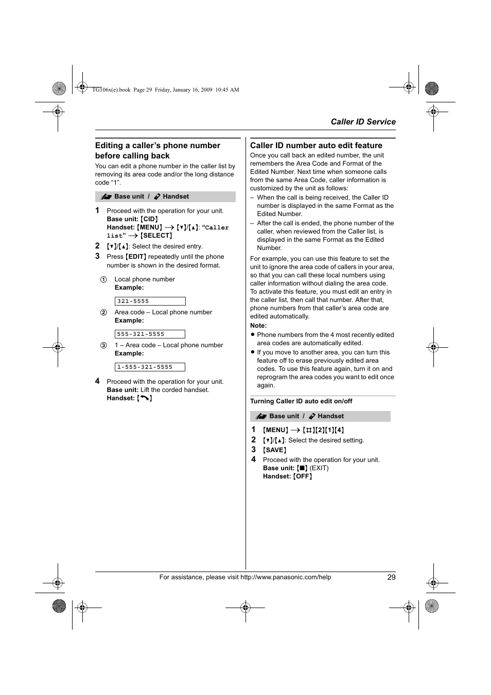 Panasonic KX-TG1063 User Manual | Page 29 / 60
