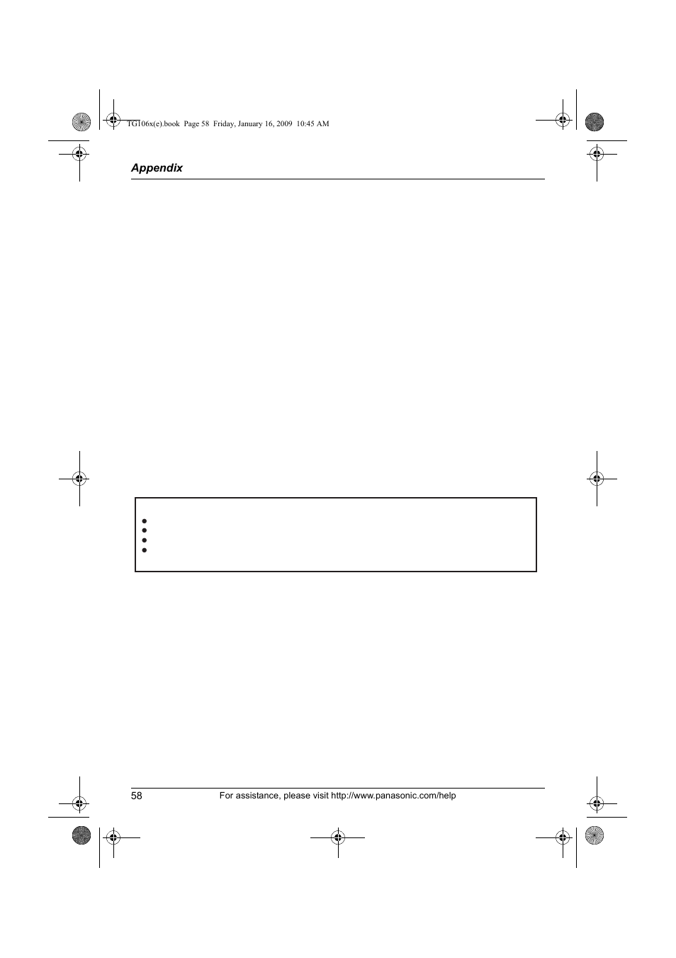 Panasonic KX-TG1063 User Manual | Page 58 / 60