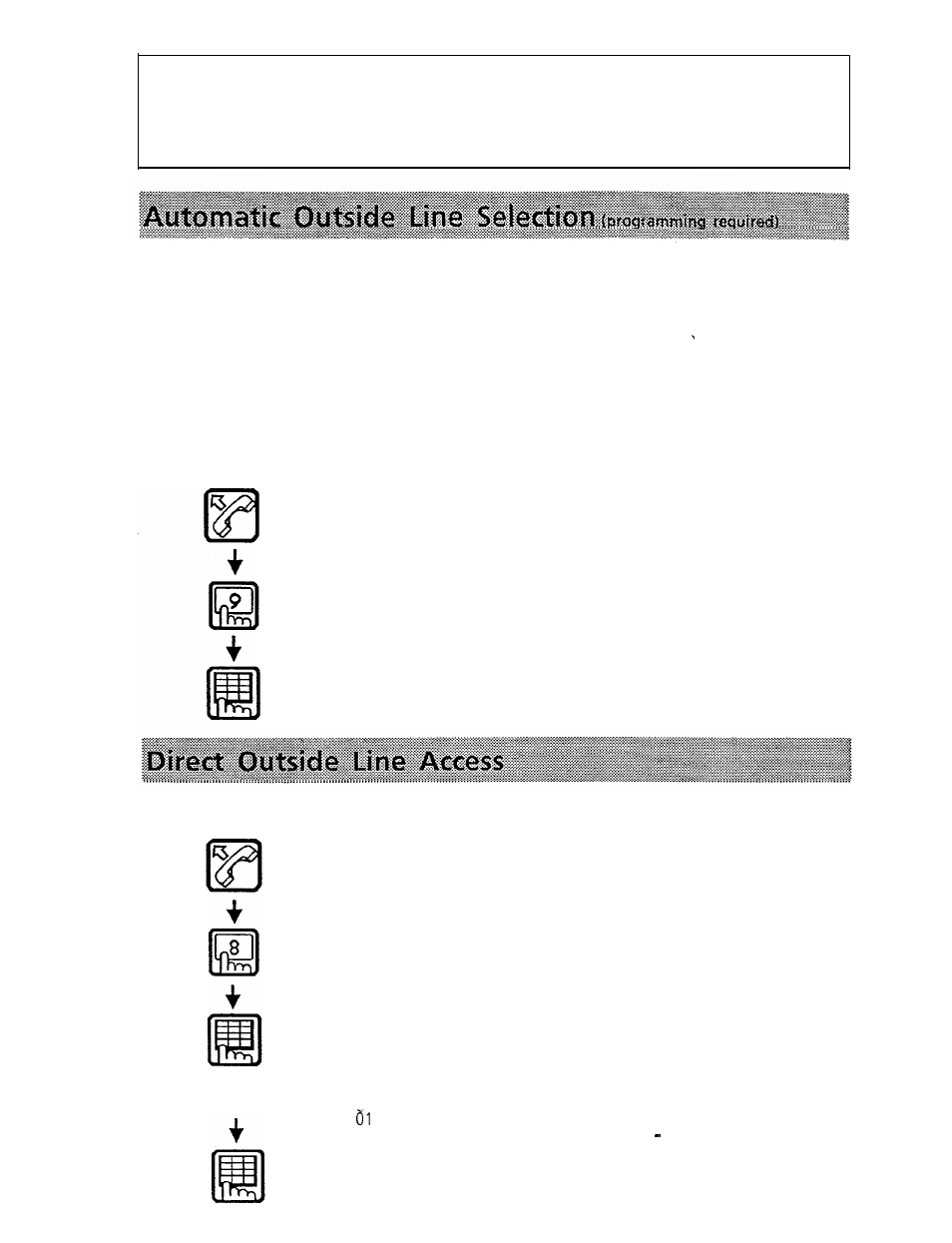 Additional features, Automatic outside line selection, Direct outside line access | Panasonic VA-1232 User Manual | Page 20 / 43