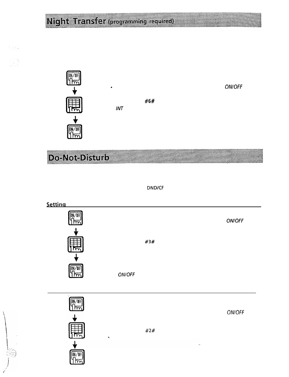Night transfer, Do-not disturb, One-touch function | Panasonic VA-1232 User Manual | Page 24 / 43