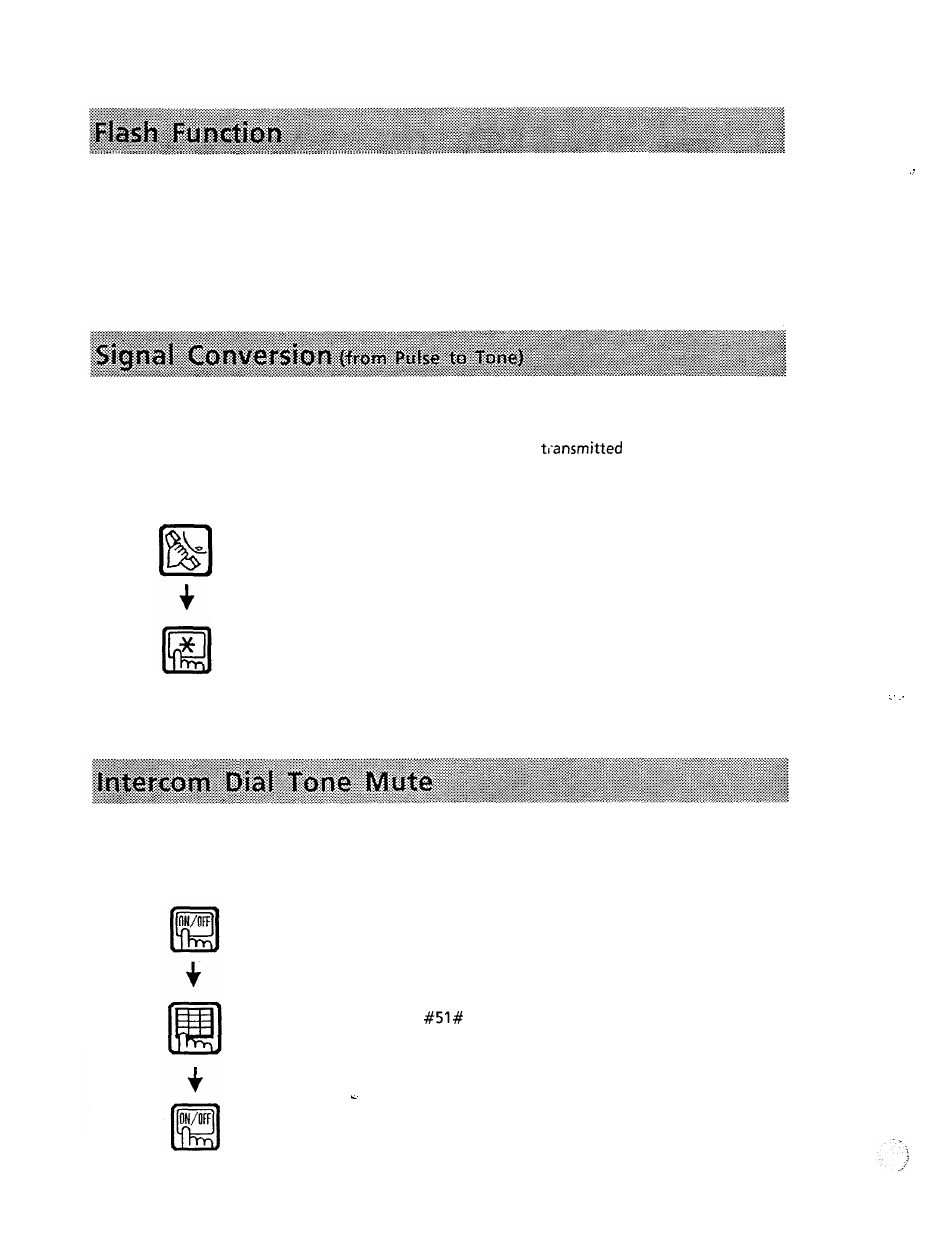 Flash function, Signal conversion, Intercom dial tone mute | Panasonic VA-1232 User Manual | Page 29 / 43