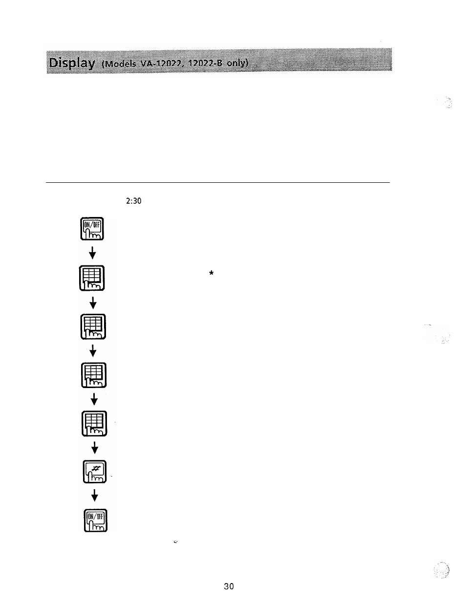 Display | Panasonic VA-1232 User Manual | Page 31 / 43