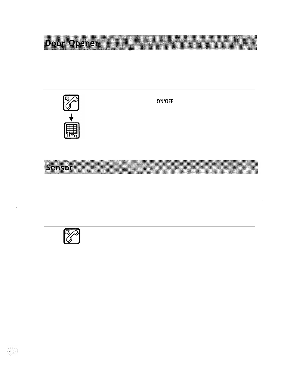 Door opener, Sensor | Panasonic VA-1232 User Manual | Page 36 / 43