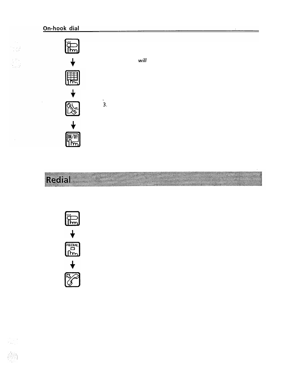Redial | Panasonic VA-1232 User Manual | Page 8 / 43