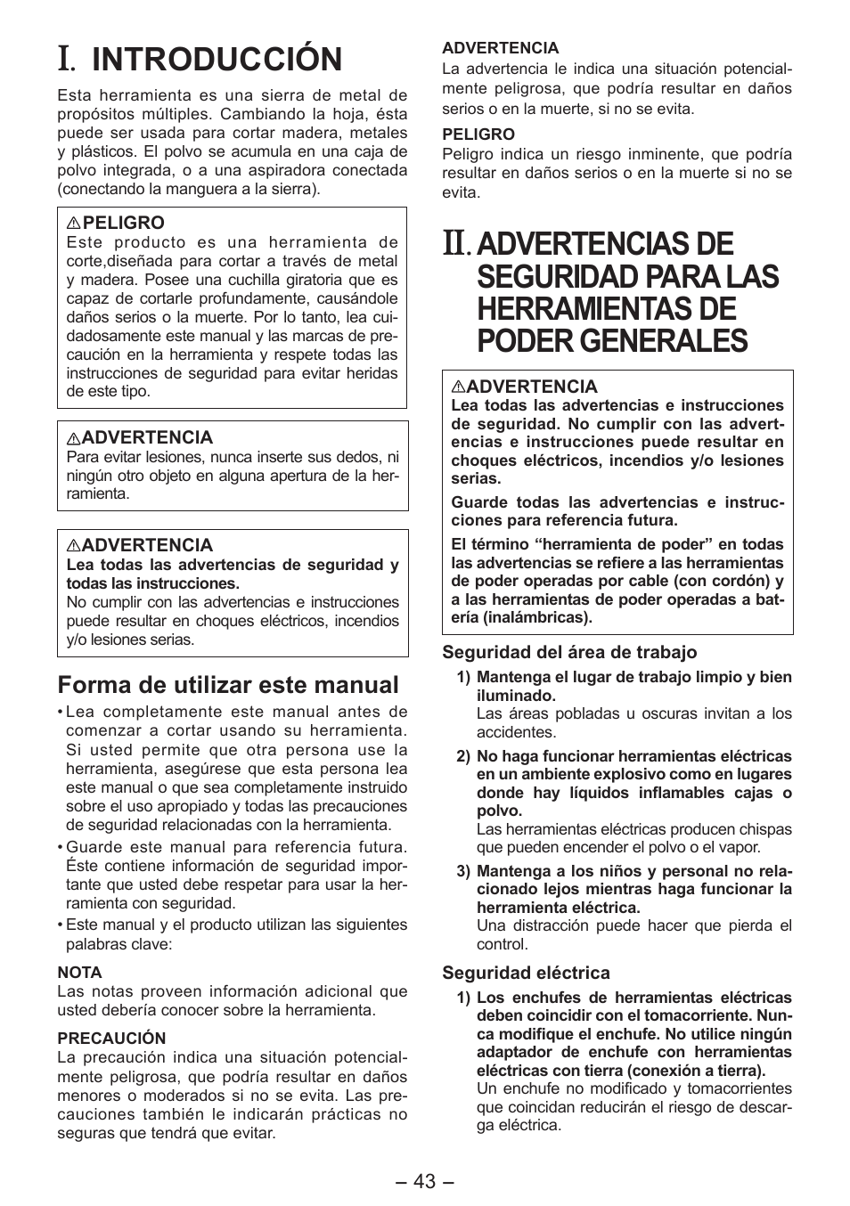 Introducción, Forma de utilizar este manual | Panasonic EY4542 User Manual | Page 43 / 63