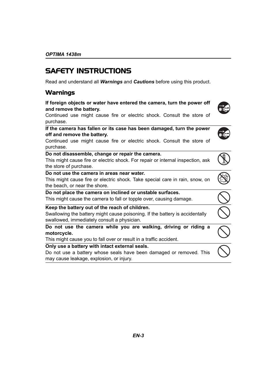 Safety instructions | Panasonic 1438M User Manual | Page 4 / 44