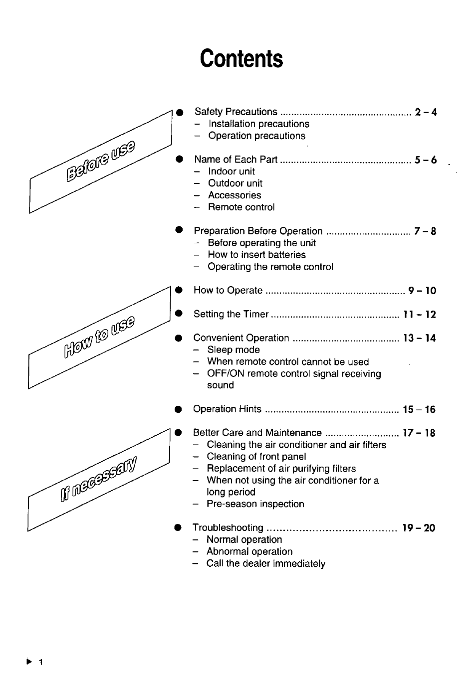 Panasonic CSXC181KP User Manual | Page 2 / 48