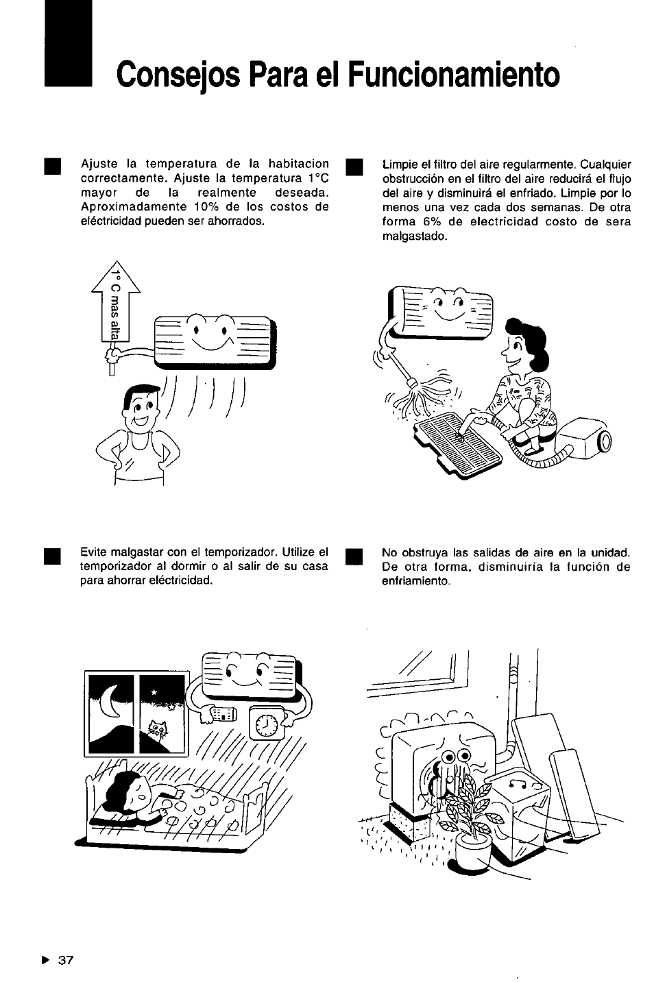 Consejos para el funcionamiento | Panasonic CSXC181KP User Manual | Page 38 / 48
