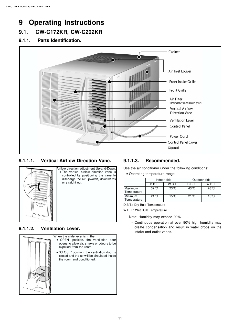 Panasonic CW-C172KR User Manual | 8 pages
