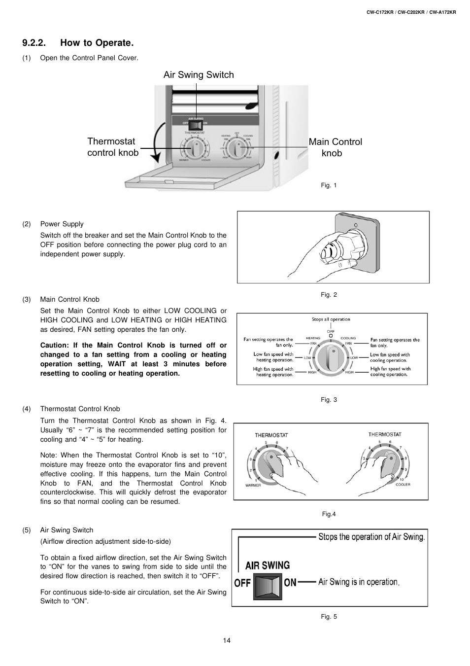 How to operate | Panasonic CW-C172KR User Manual | Page 4 / 8