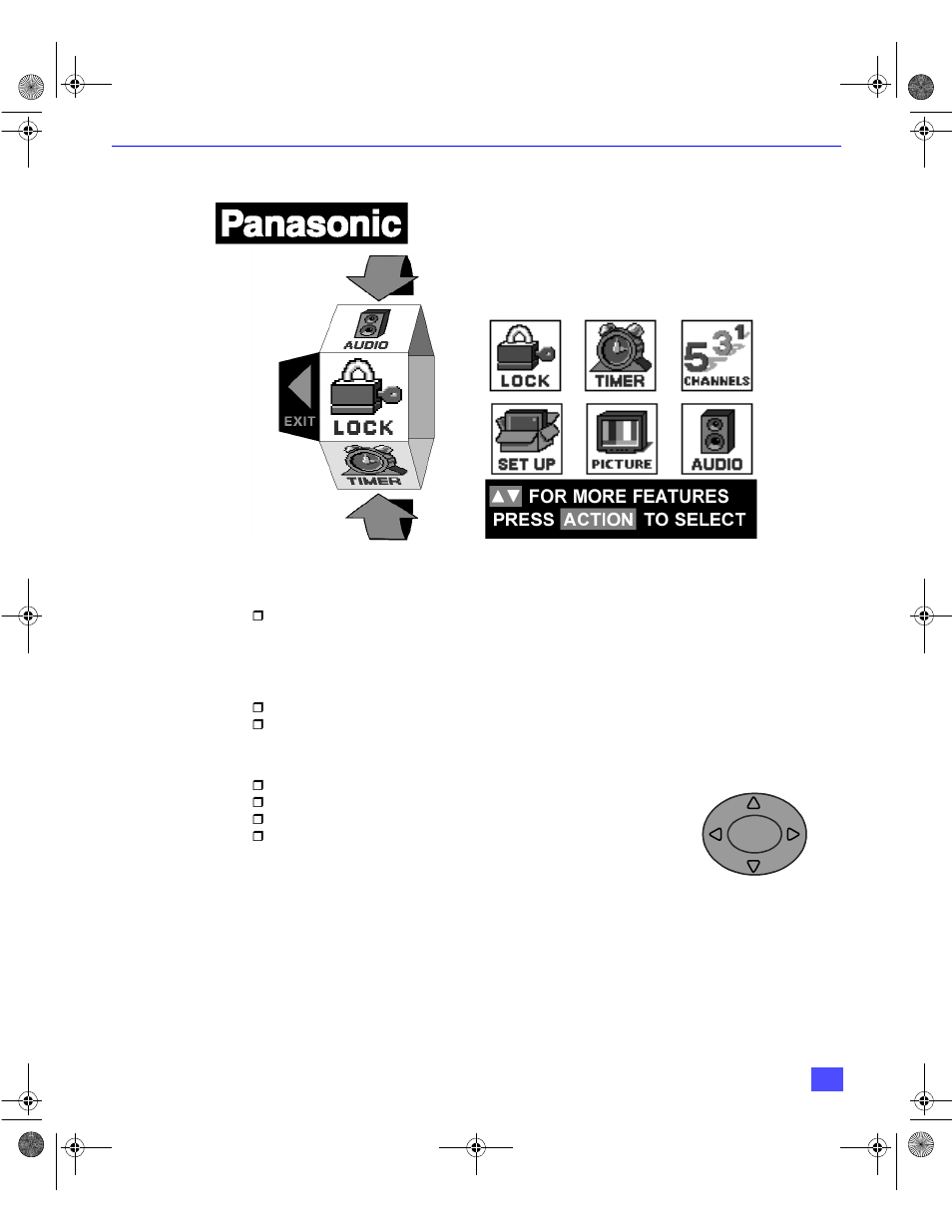 Roller guide menu, Basic navigation, Remote control guide | Roller guide menu selections | Panasonic CT 32HX40 User Manual | Page 14 / 54