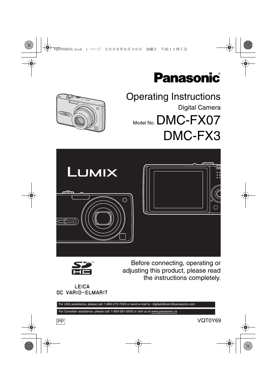 Panasonic DMC-FX3 User Manual | 128 pages