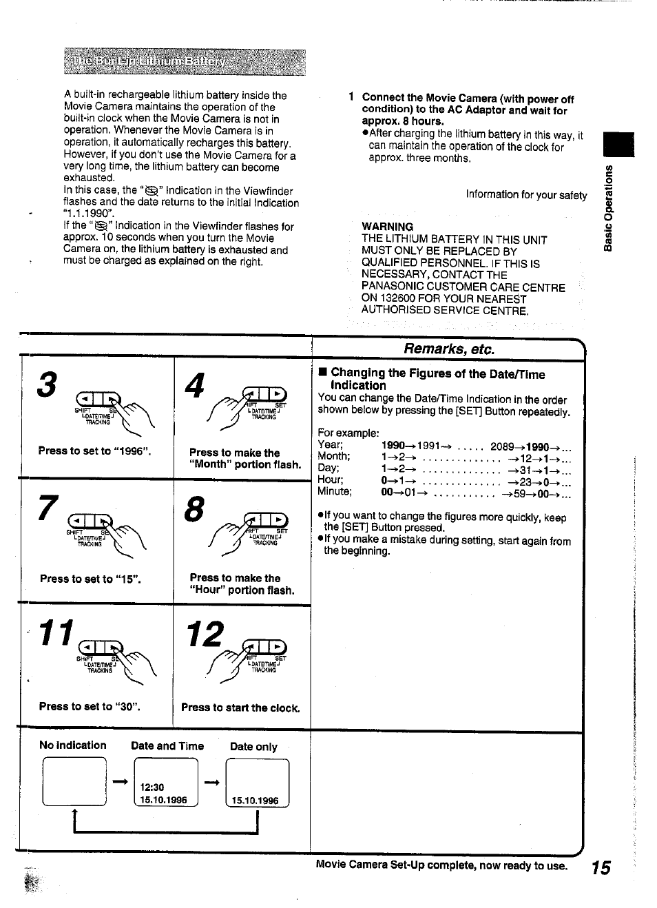 Remarks, etc | Panasonic NV-S99A User Manual | Page 15 / 65
