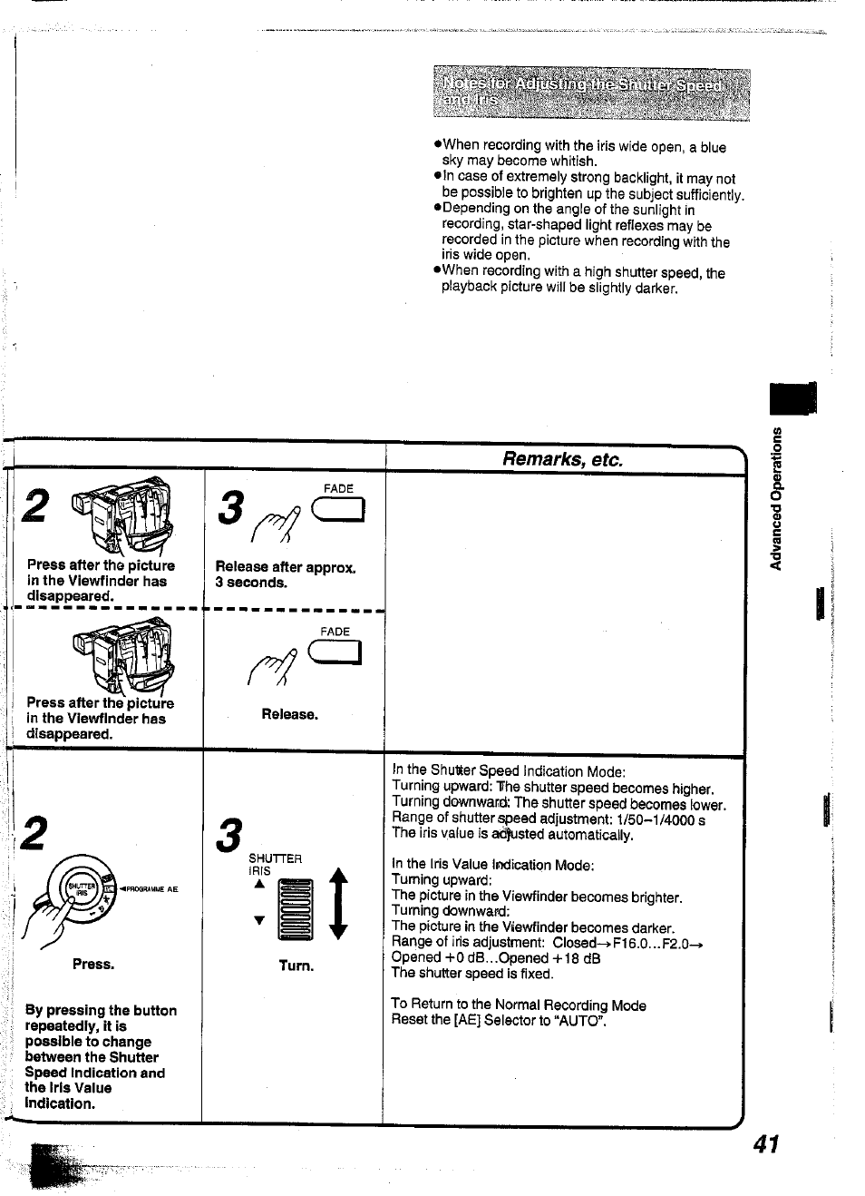 Release after approx. 3 seconds, Release | Panasonic NV-S99A User Manual | Page 40 / 65