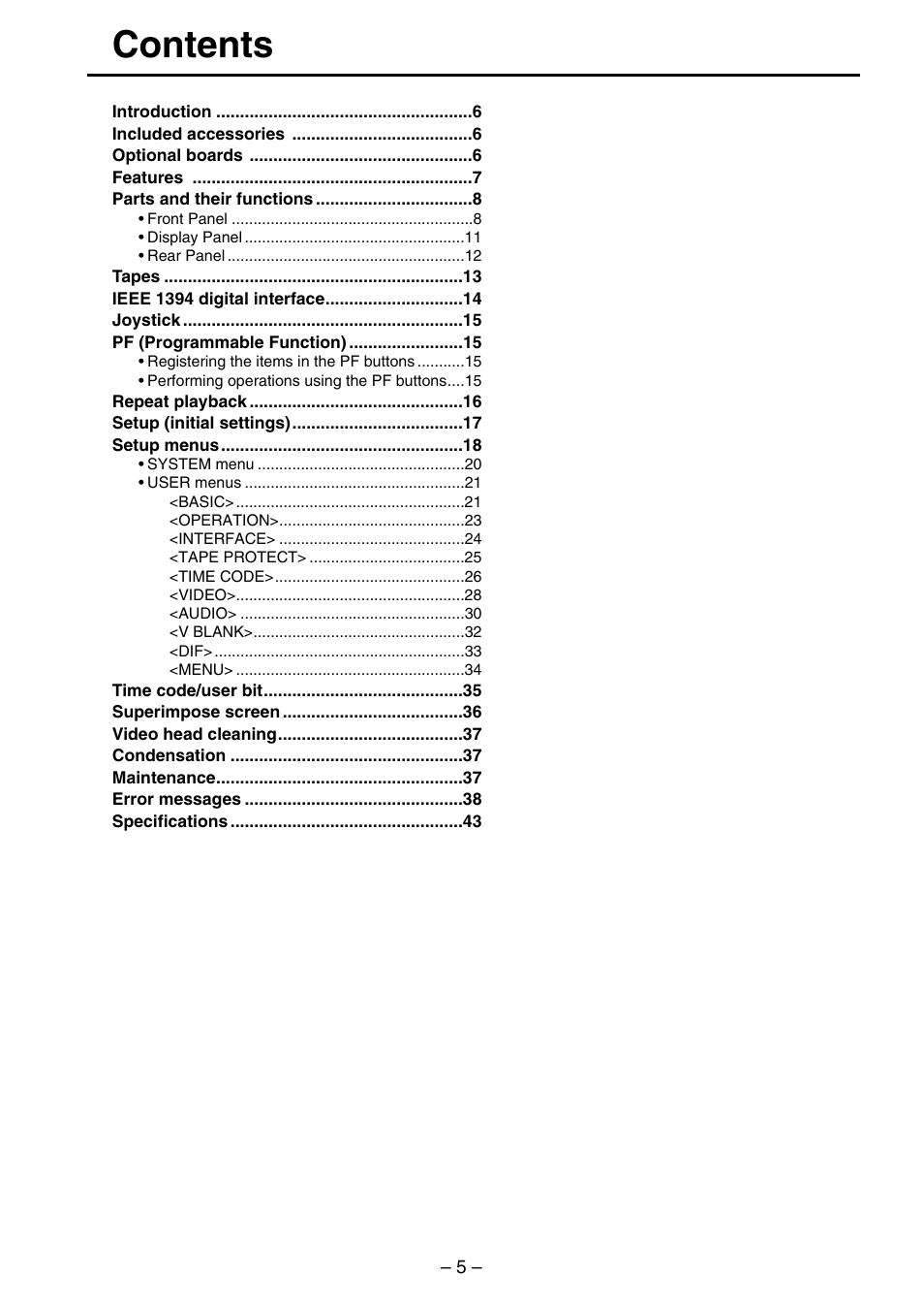 Panasonic AJ-SDd93 User Manual | Page 5 / 46