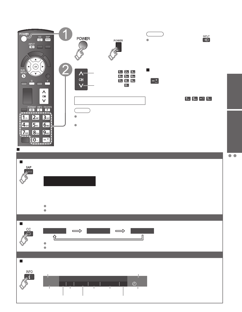 Watching tv, Turn power on, Select a channel number | Panasonic TC-60PS34 User Manual | Page 17 / 64