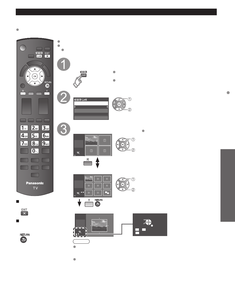 Network camera, Display “viera link” menu, Select “network camera | View, Using network services, Advanced, Press to exit from a menu screen, With all connected equipment turned on | Panasonic TC-60PS34 User Manual | Page 39 / 64