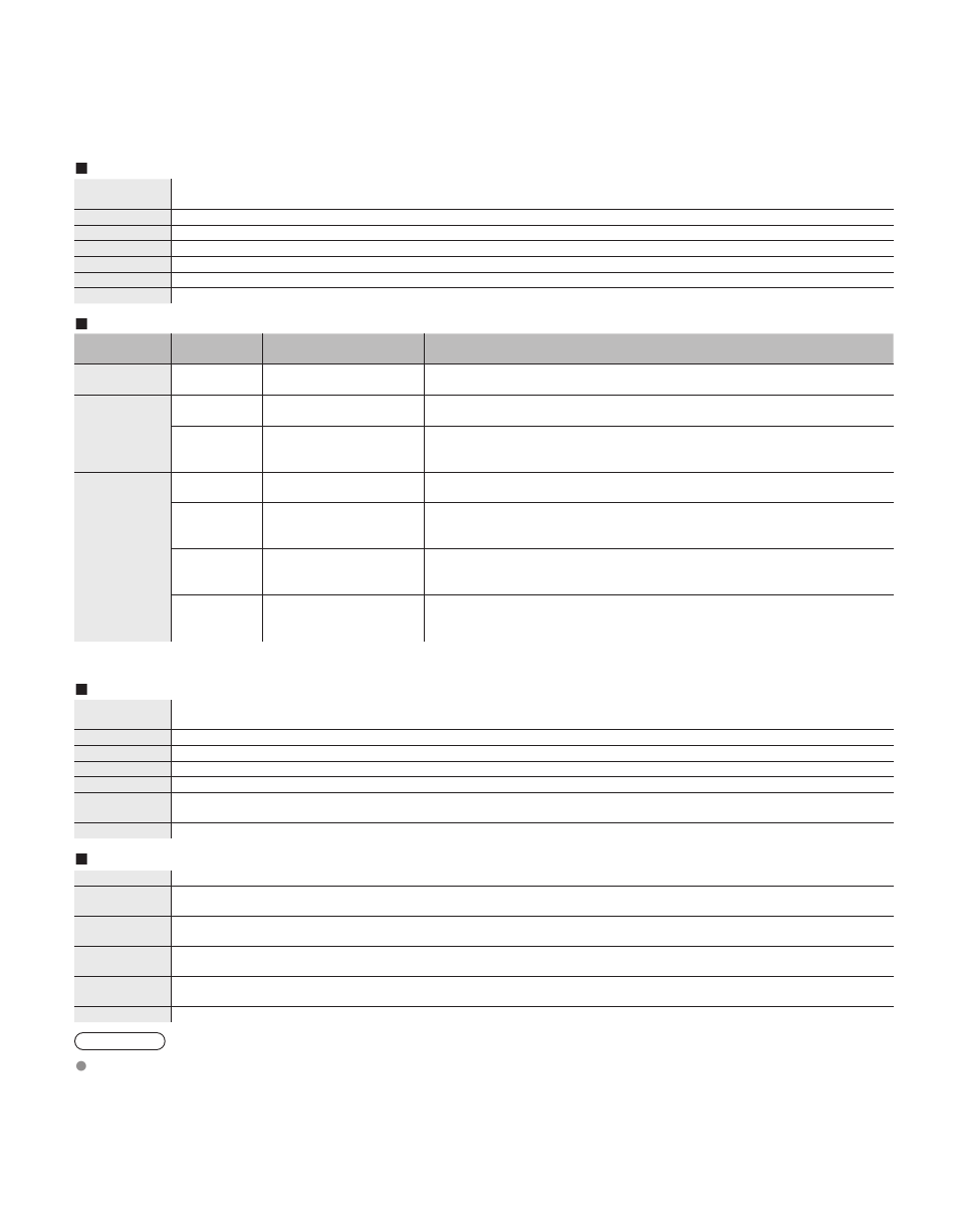 Ratings list for parental control | Panasonic TC-60PS34 User Manual | Page 48 / 64