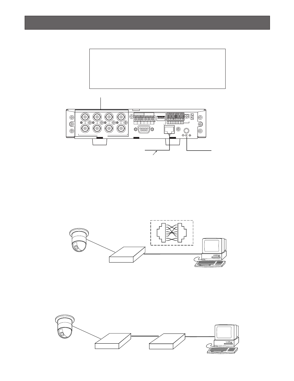 Preparations, Lan type connection, Direct connection to a pc without hub | Connection to a client pc via hub | Panasonic WJ-NT104 User Manual | Page 12 / 84
