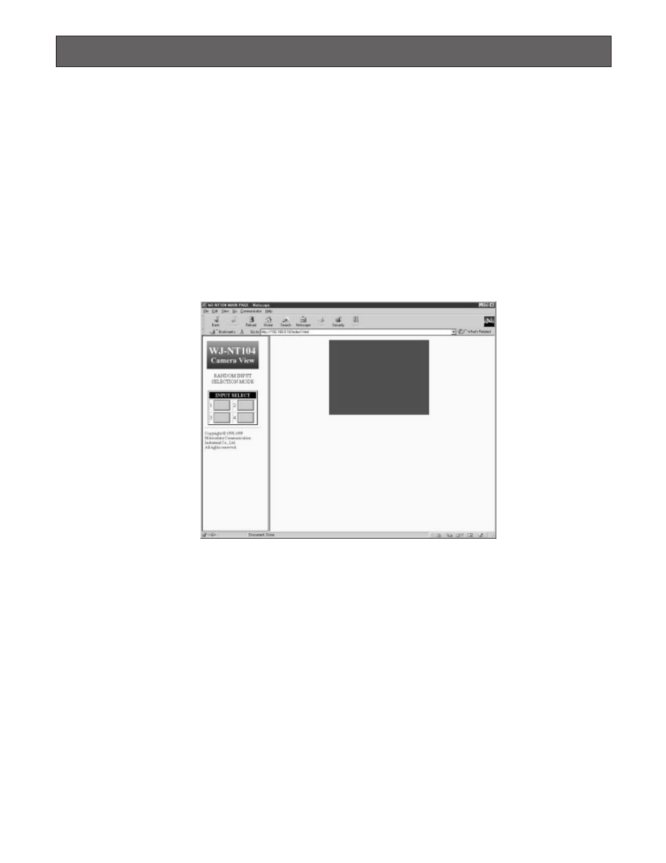 Main page and controls, Main page and control windows | Panasonic WJ-NT104 User Manual | Page 25 / 84