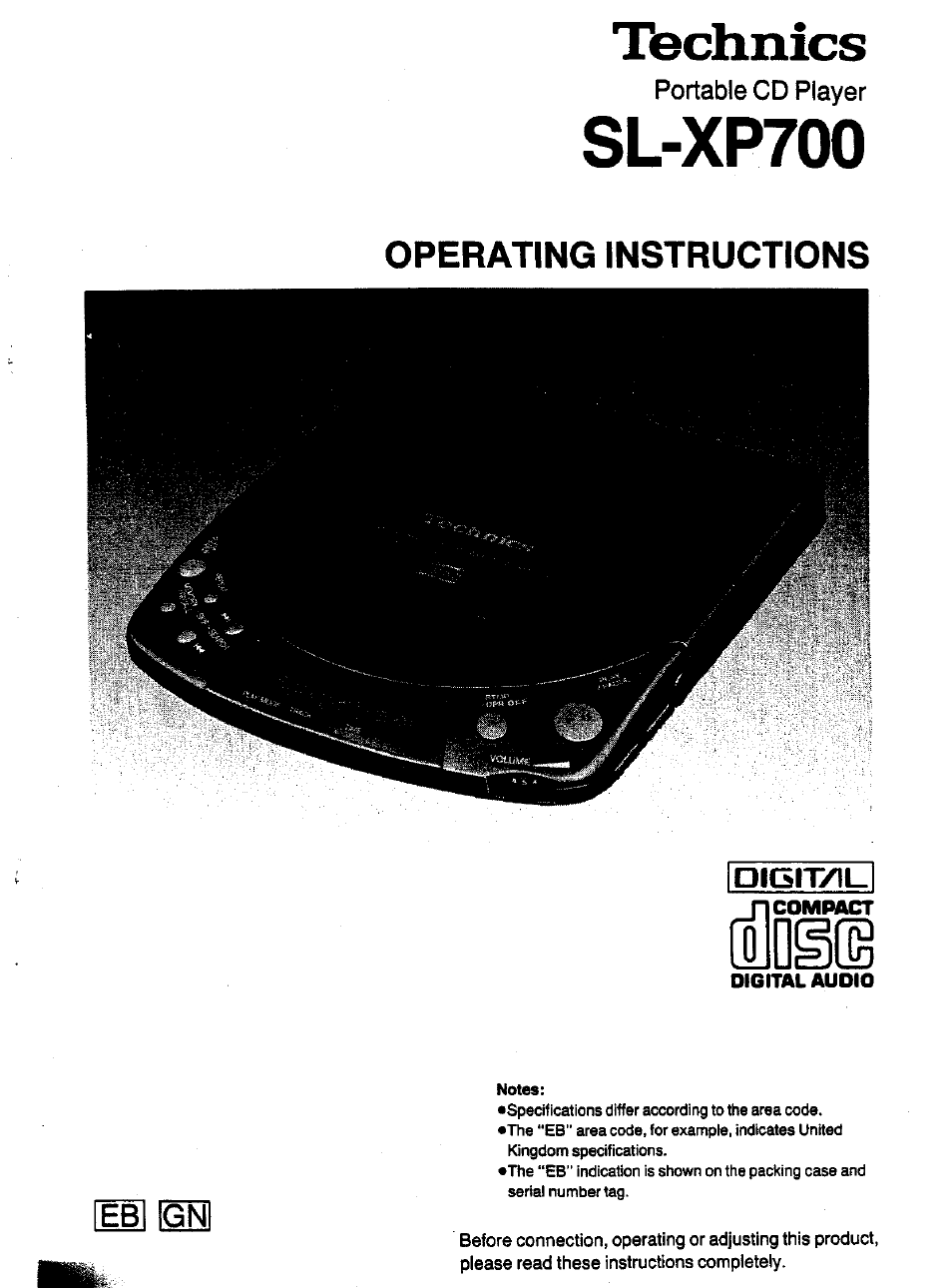 Panasonic SL-XP700 User Manual | 20 pages