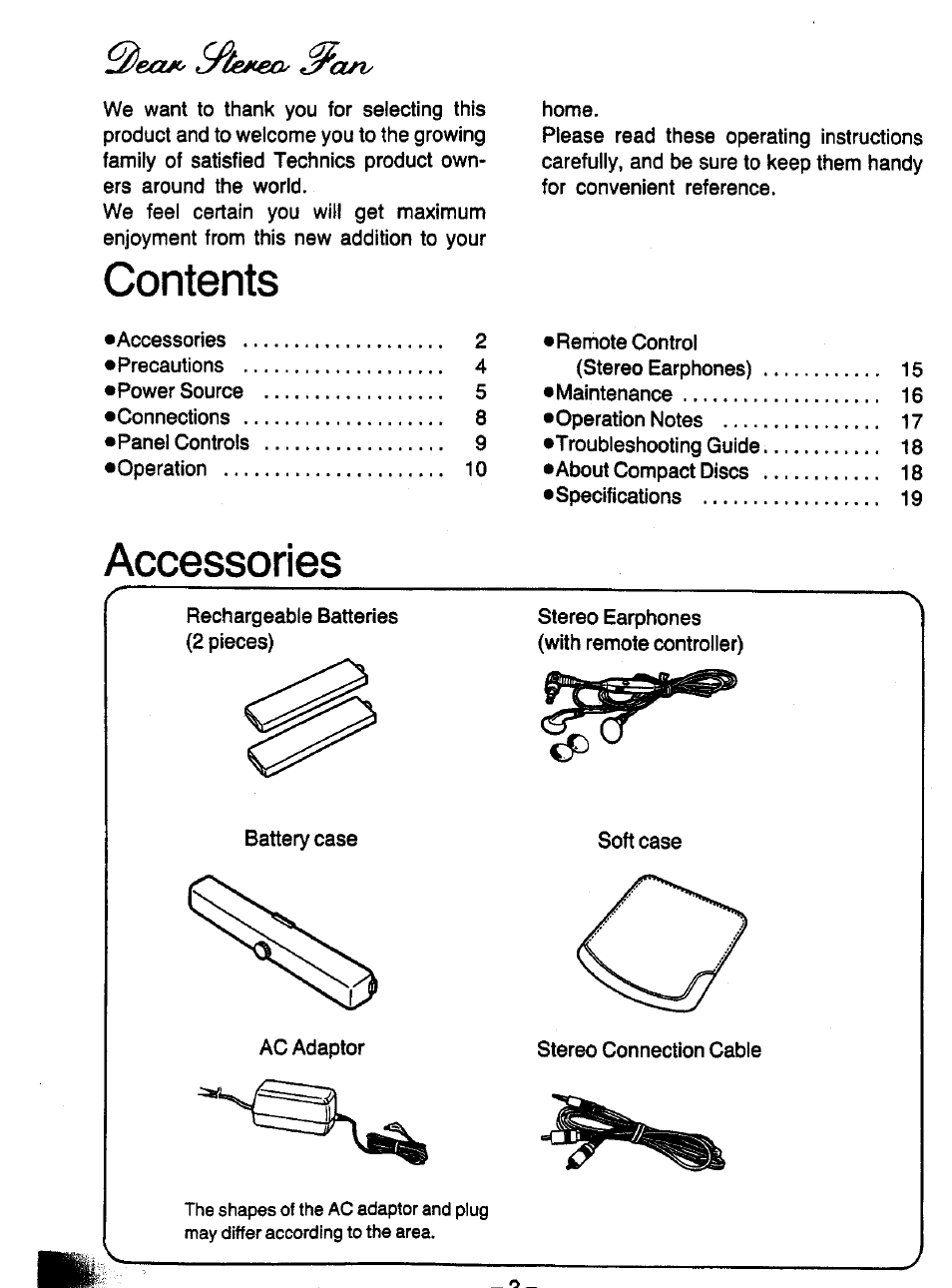 Panasonic SL-XP700 User Manual | Page 2 / 20