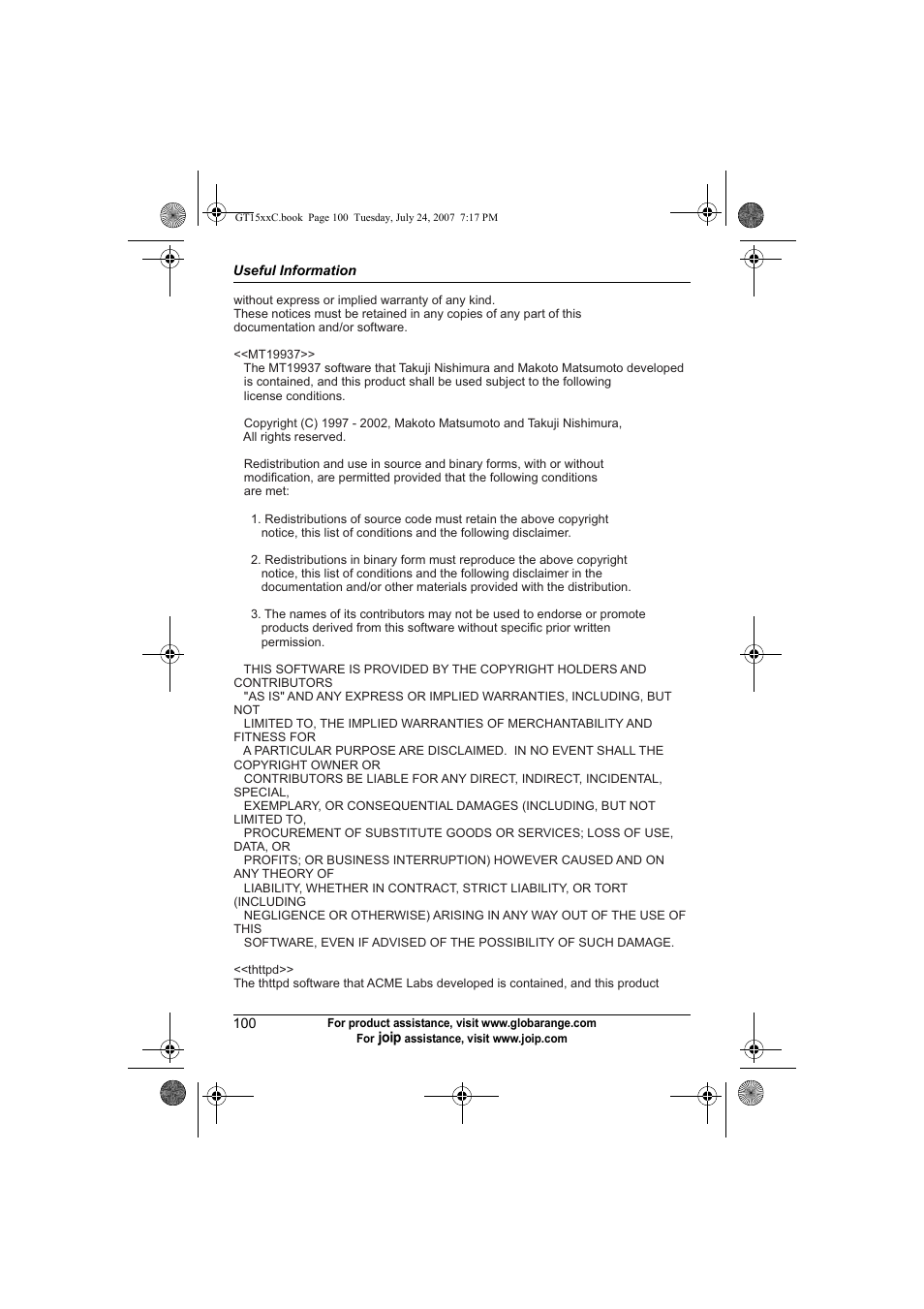 Panasonic BB-GT1500C User Manual | Page 100 / 108