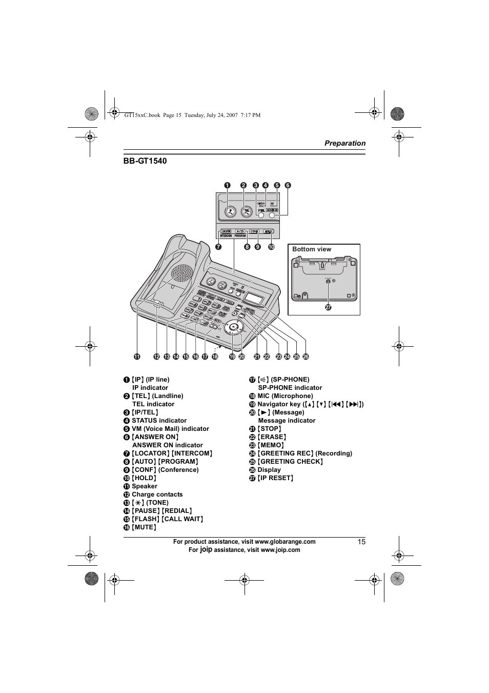 Panasonic BB-GT1500C User Manual | Page 15 / 108