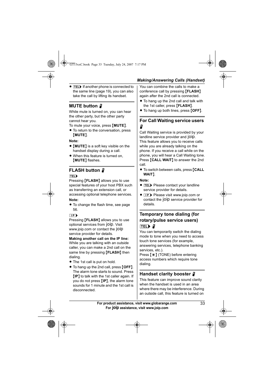 Panasonic BB-GT1500C User Manual | Page 33 / 108