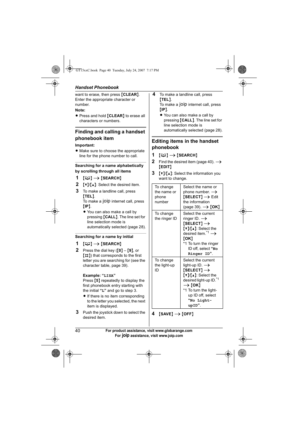 Panasonic BB-GT1500C User Manual | Page 40 / 108